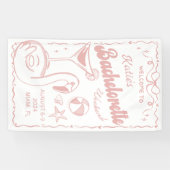 Strand Laatste Toast Roze Bachelorette Weekend Ban Spandoek (Horizontaal)
