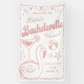 Strand Laatste Toast Roze Bachelorette Weekend Ban Spandoek (Verticaal)