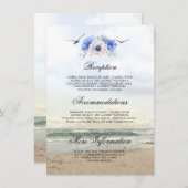 Strand landschap bruiloft informatie gast informatiekaartje (Voorkant / Achterkant)