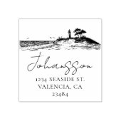 Strand Landschap Elegant Retouradres Rubberstempel (Afrduk)