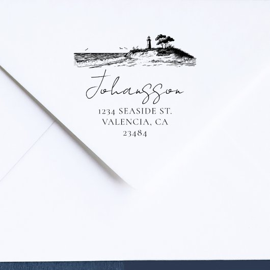 Strand Landschap Elegant Retouradres Rubberstempel