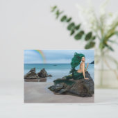 Strand Landschap Mermaid Rock Briefkaart (Staand voorkant)