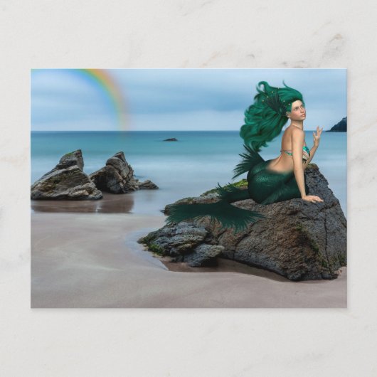 Strand Landschap Mermaid Rock Briefkaart (Voorkant)