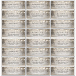 Strand Licht Bruiloft Gast Naam Adresetiketten Sticker