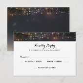 Strand Lichten Bruiloft RSVP Kaartje (Voorkant / Achterkant)