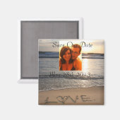 Strand Liefde Bruiloft Save the Date Personaliseer Magneet (Voorkant / Achterkant)