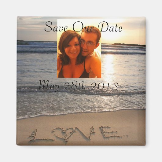 Strand Liefde Bruiloft Save the Date Personaliseer Magneet (Voorkant)