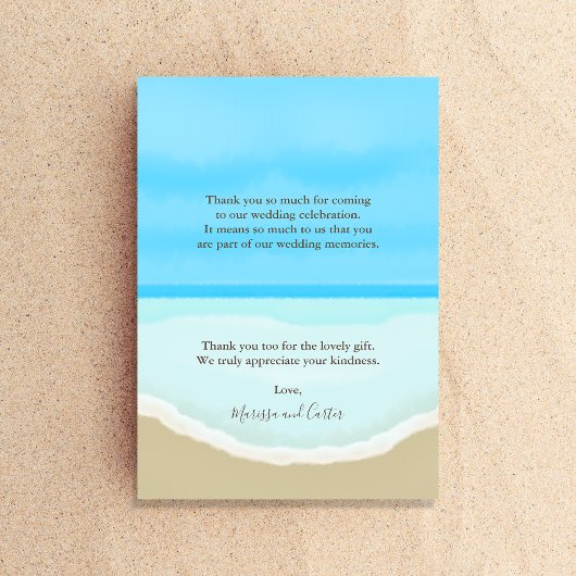 Strand Liefde en Bedankt Bruiloft Dank u