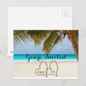 strand liefde harten bruidsboeket je bent uitgenod uitnodiging briefkaart (Voorkant / Achterkant)