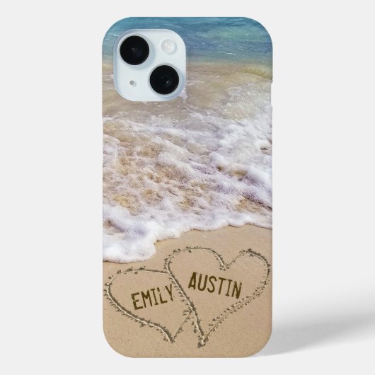 Strand Liefde Harten Met Namen Case-Mate iPhone Case (Achterkant)