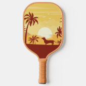 Strand Liefdevolle Dachshund Pickleball Gift Paddle (Achterkant)