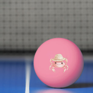 Strand Lieve Roze Lachende Krab met Hoed Pingpongbal