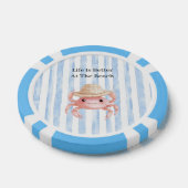 Strand Lieve Roze Lachende Krab met Hoed Poker Chips (Enkel)