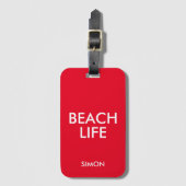 Strand Life Badmeester Gift Rood Bagagelabel (Voorkant (verticaal))