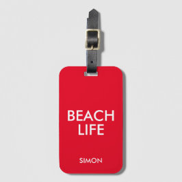 Strand Life Badmeester Gift Rood Bagagelabel