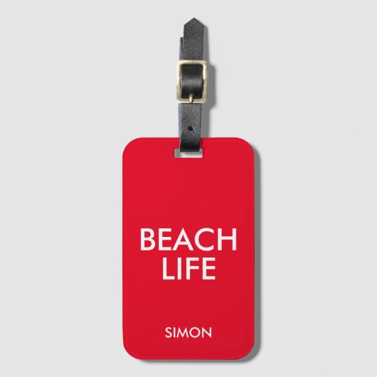 Strand Life Badmeester Gift Rood Bagagelabel (Voorkant (verticaal))
