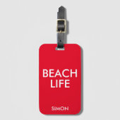 Strand Life Badmeester Gift Rood Bagagelabel (Voorkant (verticaal))