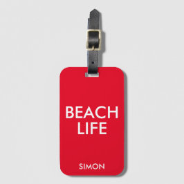 Strand Life Badmeester Gift Rood Bagagelabel