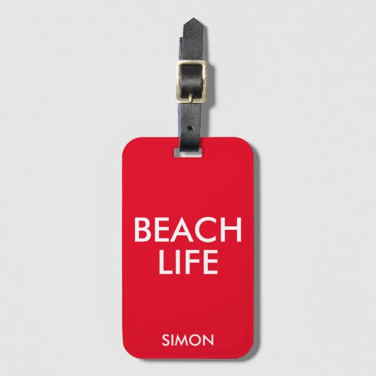 Strand Life Badmeester Gift Rood Bagagelabel (Voorkant (verticaal))