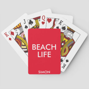 Strand Life Badmeester Gift Rood Pokerkaarten