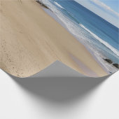 strand, lucht, zee, water, vakantie, wolken, blauw cadeaupapier (Hoek)