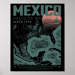  strand Mannen vrouwen Golf van Mexico est.1550 Poster