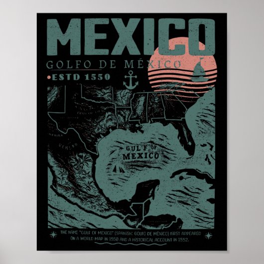 strand Mannen vrouwen Golf van Mexico est.1550 Poster (Voorkant)