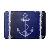 strand - marineblauw kustkust - nautisch anker badmat (Voorkant)