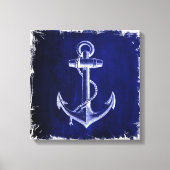 strand - marineblauw kustkust - nautisch anker canvas afdruk (Voorkant)