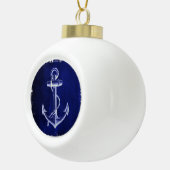 strand - marineblauw kustkust - nautisch anker keramische bal ornament (Rechts)
