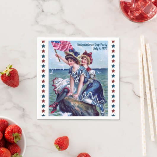  strand meisjes 4 juli feest servet (Insitu)