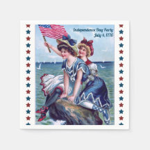  strand meisjes 4 juli feest servet