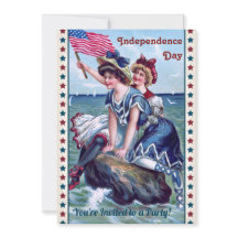  strand meisjes 4 juli feestuitnodiging