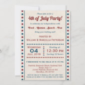  strand meisjes 4 juli feestuitnodiging kaart (Achterkant)