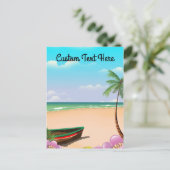 Strand met aangepaste tekst briefkaart (Staand voorkant)