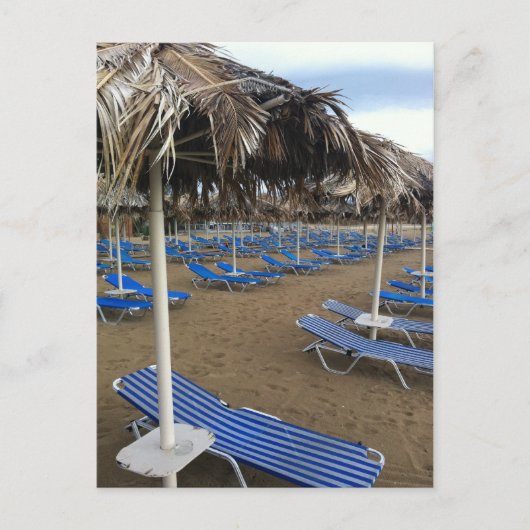 Strand met bedden briefkaart (Voorkant)