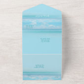 Strand met harten op het Zandhuwelijk All In One Uitnodiging (Buitenkant)