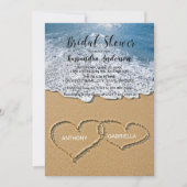 Strand met hartjes in het Vrijgezellenfeest Kaart (Voorkant)