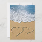 Strand met hartjes in het Vrijgezellenfeest Kaart (Achterkant)