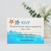 Strand met het Huwelijk RSVP van de Zeester (Staand voorkant)