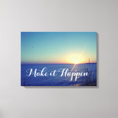 Strand met Inspirerend Quote Canvas Afdruk (Voorkant)