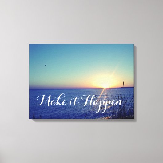 Strand met Inspirerend Quote Canvas Afdruk (Voorkant)
