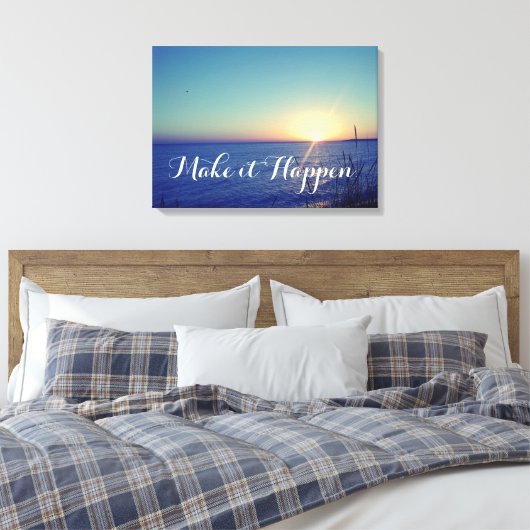 Strand met Inspirerend Quote Canvas Afdruk (Insitu (Slaapkamer))