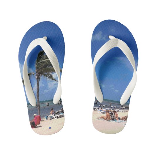 Strand met kokospalm kinder teenslippers (Voetbed)