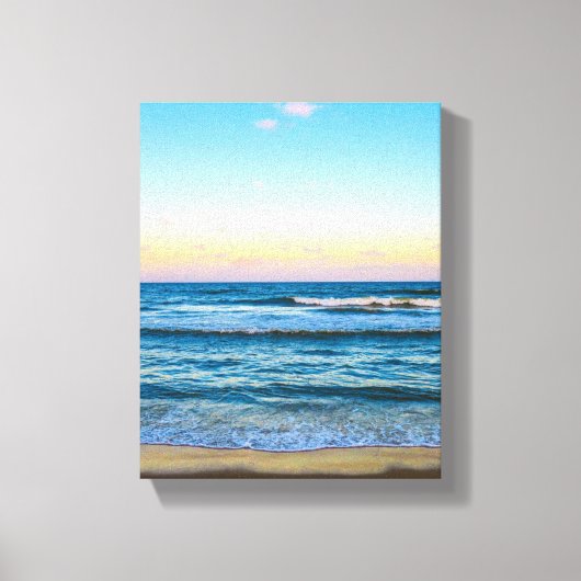 Strand met licht golvend beeld op canvas afdruk (Voorkant)