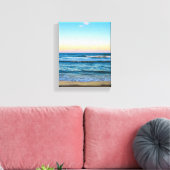 Strand met licht golvend beeld op canvas afdruk (Insitu (Woonkamer))