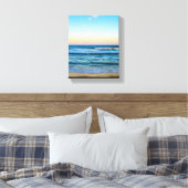 Strand met licht golvend beeld op canvas afdruk (Insitu (Slaapkamer))