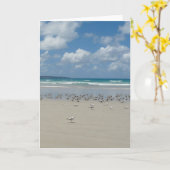Strand met meeuwen kaart (Gele Bloem)