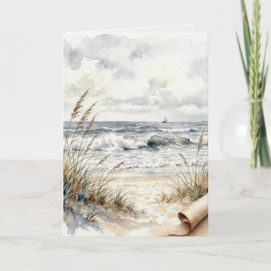 Strand met omgekrulde rand kaart (Voorkant)