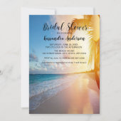 Strand met Palm Tree Sunset Vrijgezellenfeest Kaart (Voorkant)